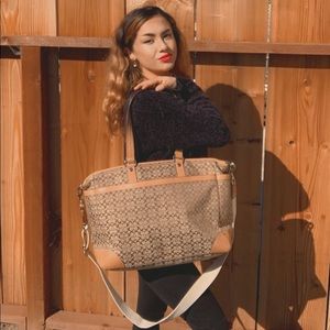 ⭐️ Coach Signature Beige Canvas Diaper Bag